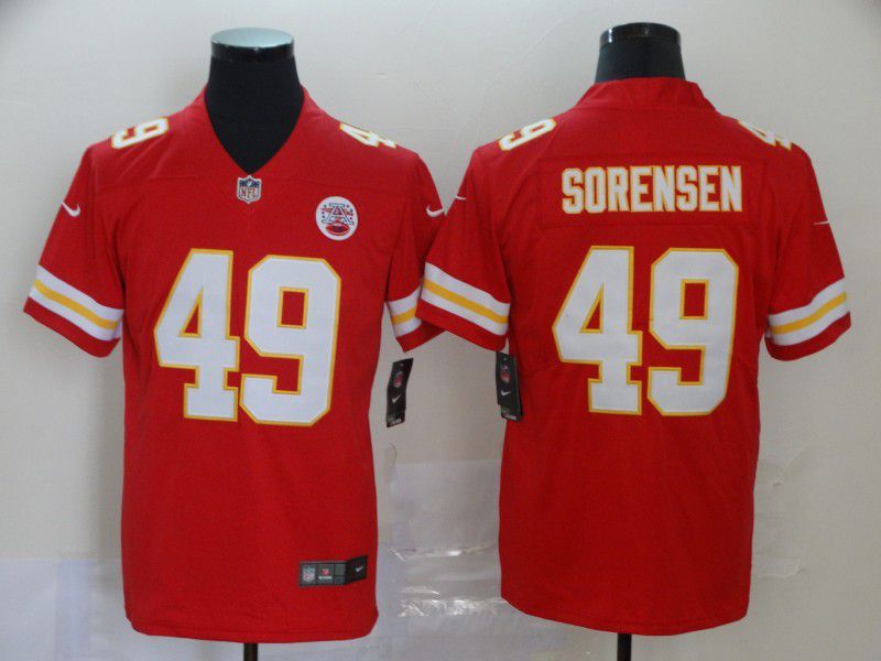 Men Kansas City Chiefs #49 Sorensen Red Nike Vapor Untouchable Limited NFL Jersey->kansas city chiefs->NFL Jersey